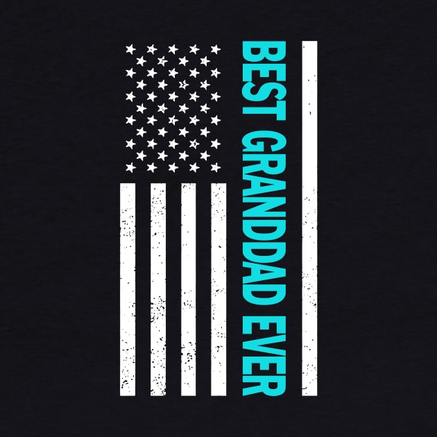 Best Granddad Ever American Flag Happy Father's Day by Red and Black Floral